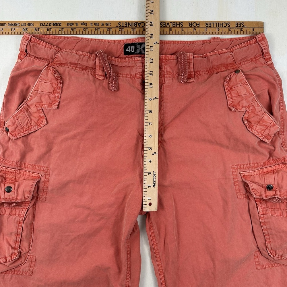 VTG‎ XRay Mens Herringbone Cargo Shorts 40 X 15 Faded Red Military Skater Y2K - Picture 8 of 16